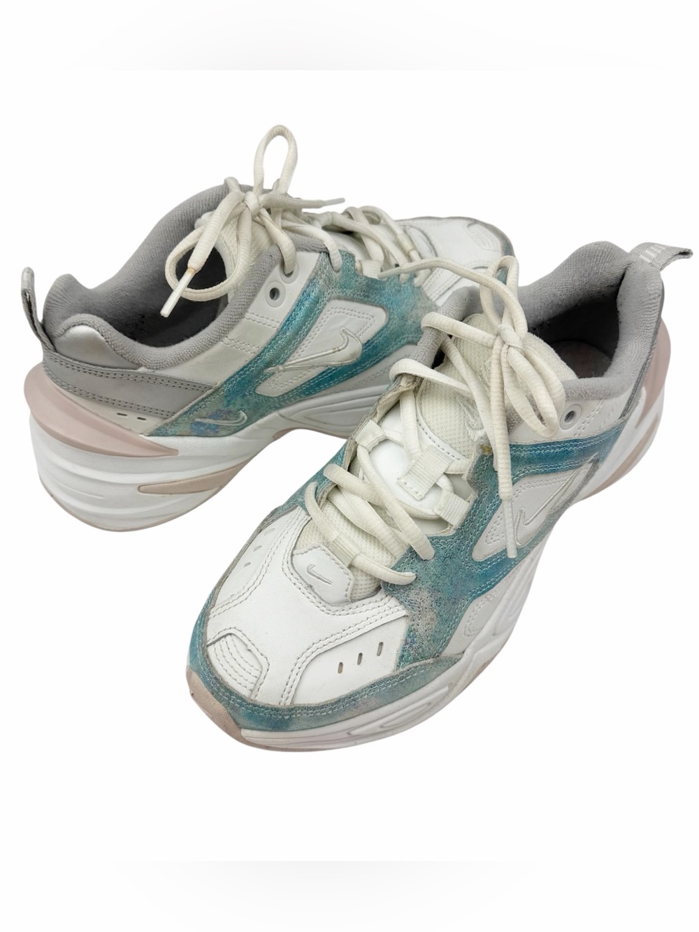 Nike M2K Tekno Running Trainers Sneakers AO3108 Iridescent Blue Size 6